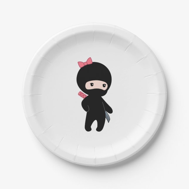 Tiny Ninja Girl Paper Plates (Front)