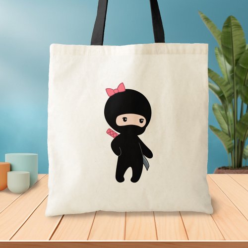 Tiny Ninja Girl Tote Bag