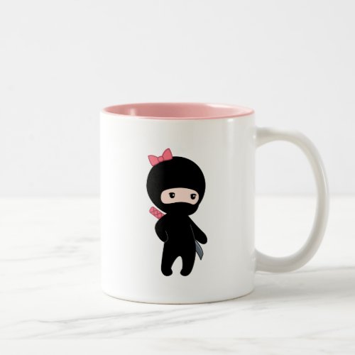 Tiny Ninja Girl Two_Tone Coffee Mug