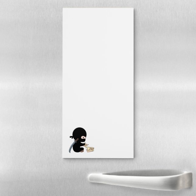 Tiny Ninja Making Origami Paper Throwing Star Magnetic Notepad (In Situ)