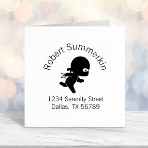 Tiny Ninja Running Arch Address Self-inking Stamp