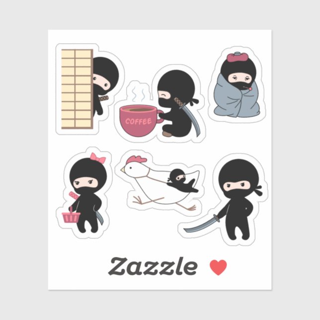Tiny Ninja Set 3 Sticker (Sheet)