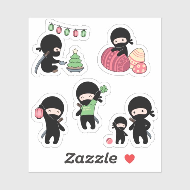 Tiny Ninja Set 6 Sticker (Sheet)