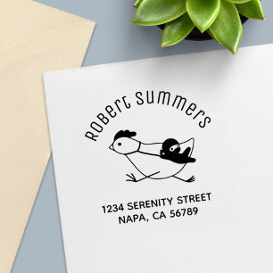Tiny Ninja Taming Chicken Arch Address Self-inking Stamp