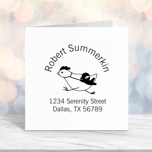 Tiny Ninja Taming Chicken Arch Address Self-inking Stamp (Creator Uploaded)