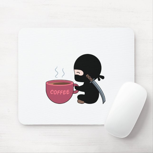 Tiny Ninja with Large Coffee Mug Mouse Pad (With Mouse)