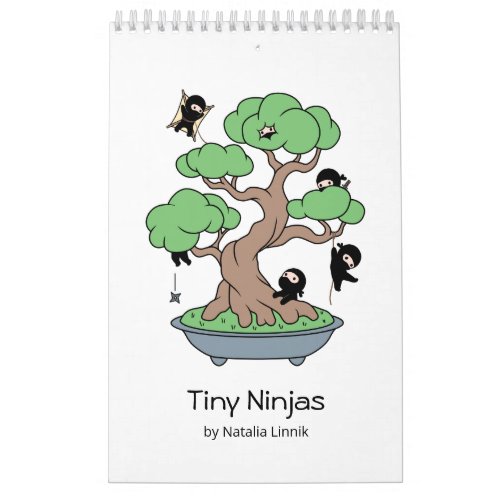 Tiny Ninjas Plain White Calendar
