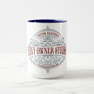 Tiny Owner Studio Fancy Logo Combo Mug, 15 oz Mug