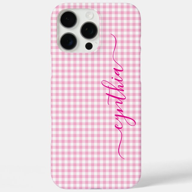 Tiny Pale Pink Gingham Signature Case-Mate iPhone Case (Back)