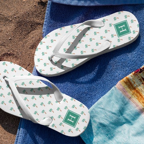 Tiny Palms Monogram Flip Flops