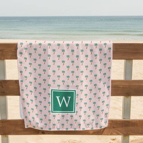 Tiny Palms  Monogrammed Beach Towel