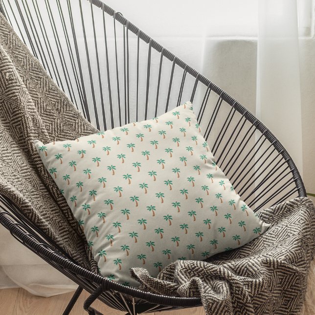 Tiny Palms Pattern Throw Pillow (Creator Uploaded)