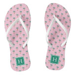 Tiny Palms Pink Monogram Flip Flops Tiny Palms Pink Monogram Flip Flops