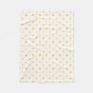 Tiny Pastel Flowers Fleece Blanket