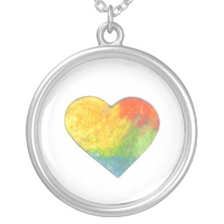 Tiny Pastel Heart #6 Silver Plated Necklace