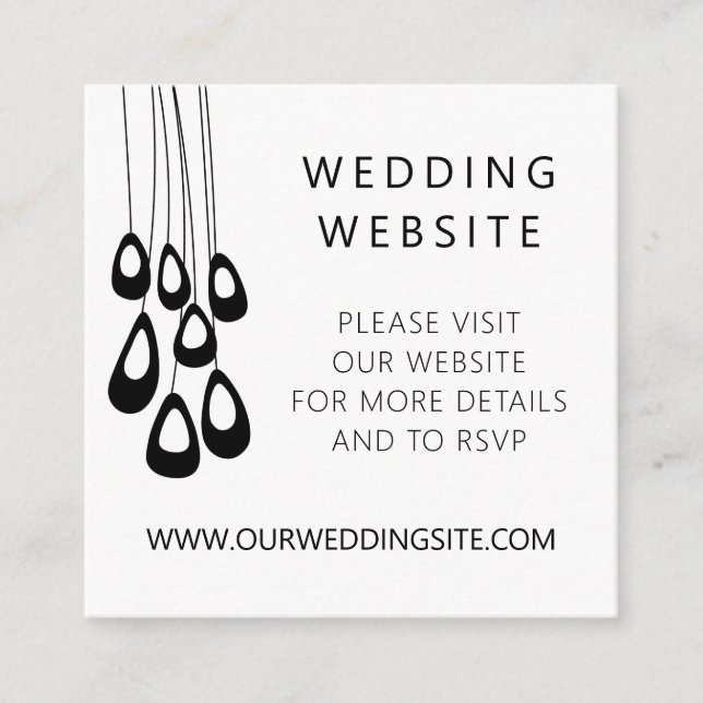 Tiny Peacock Stylized Modern Wedding Website Enclosure Card (Front)