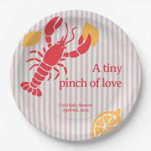 Tiny Pinch Of Love Lobster Lemon Girl Baby Shower Paper Plates