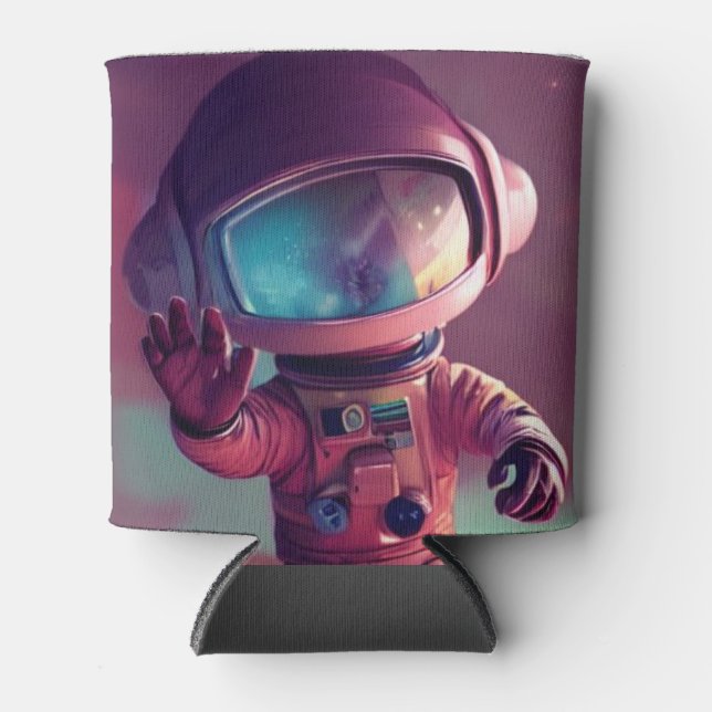 Tiny Pink Alien Can Cooler (Front)