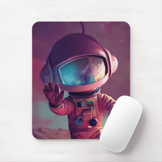 Tiny Pink Alien Mouse Pad (With Mouse)