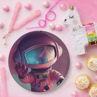 Tiny Pink Alien Paper Plates