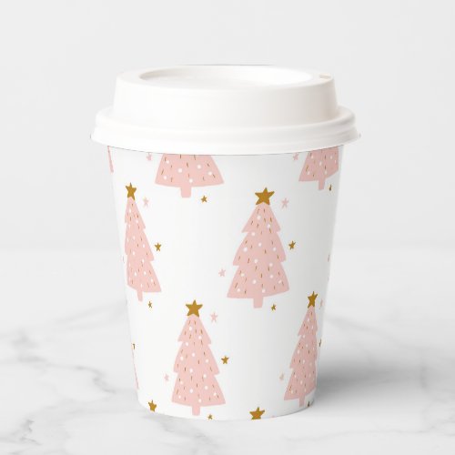 Tiny Pink Christmas Trees  Paper Cups