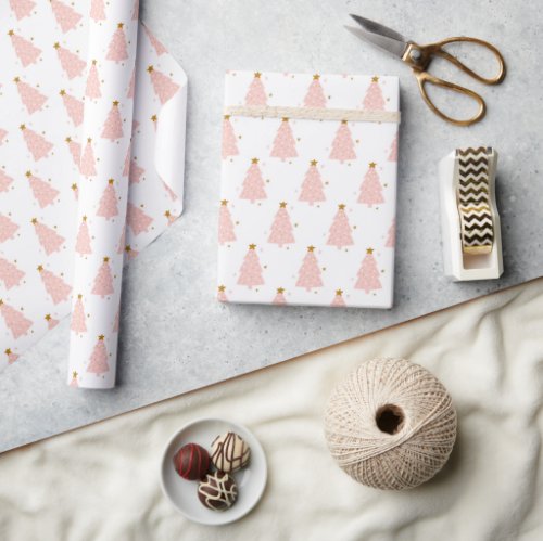 Tiny Pink Christmas Trees Wrapping Wrapping Paper