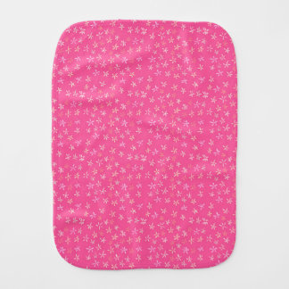 Tiny pink flowers  baby burp cloth