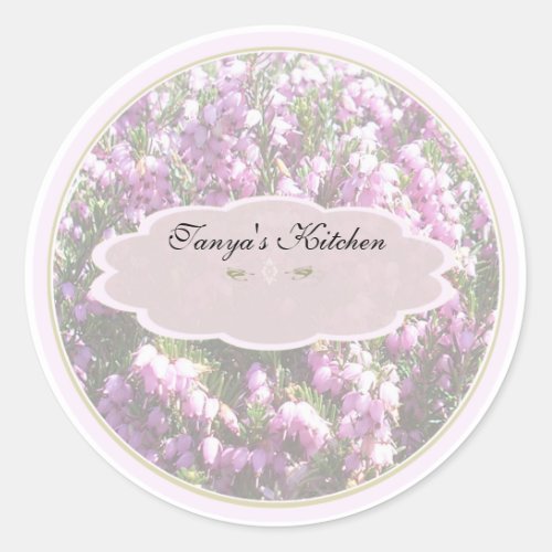 tiny pink flowers spice jar labels