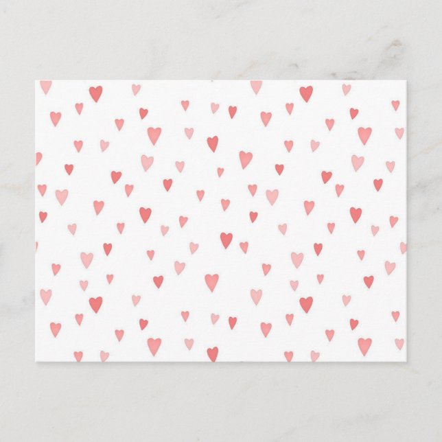 Tiny Pink Hearts Postcard (Front)
