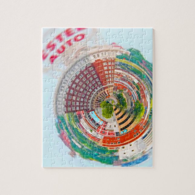 Tiny Planet Western Auto Building Kansas City, MO. Jigsaw Puzzle (Vertical)