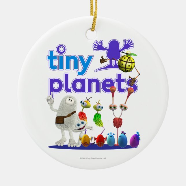 Tiny Planets Family Ceramic Ornament (Front)
