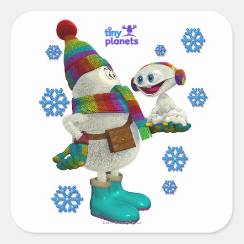 Tiny Planets Snow Problem Square Sticker