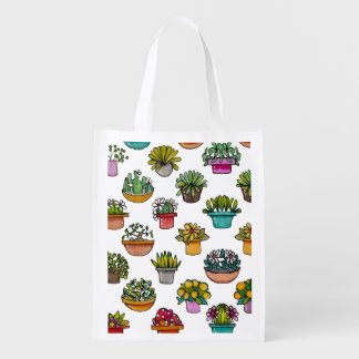 Tiny Plants & Birdies Grocery Bag