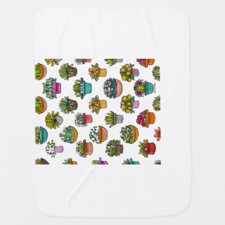 Tiny Plants In Pots Baby Blanket