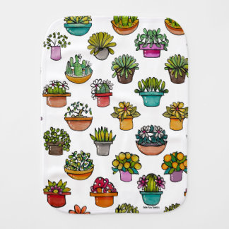 Tiny Planys In Pots Baby Burp Cloth