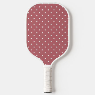Tiny Polka Dot Blush Pink White Dots Carbon Fiber Pickleball Paddle