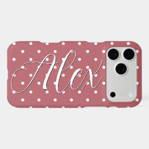 Tiny Polka Dot Blush Pink White Dots iPhone 17 Pro Max Case