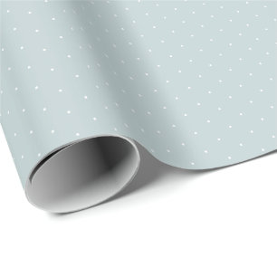 Tiny polka dots dusty blue white pattern gift wrapping paper