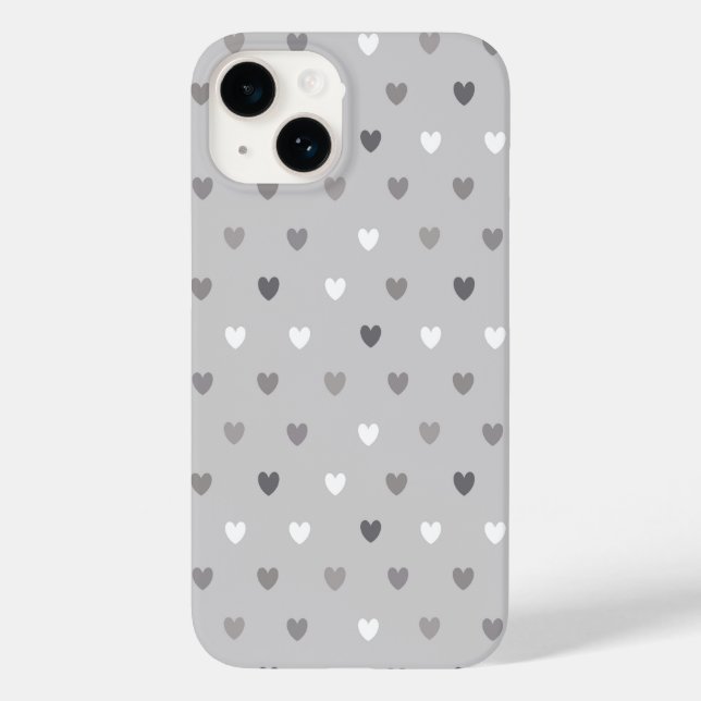 Tiny polka hearts in shades of gray Case-Mate iPhone case (Back)