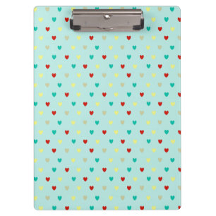 Tiny polka hearts on seafoam green clipboard
