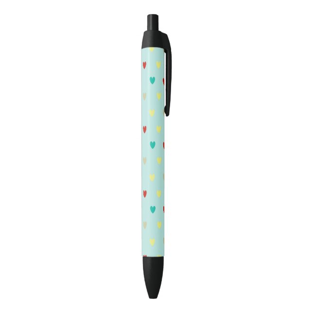 Tiny polka hearts on seafoam green pen (Bottom (Vertical))