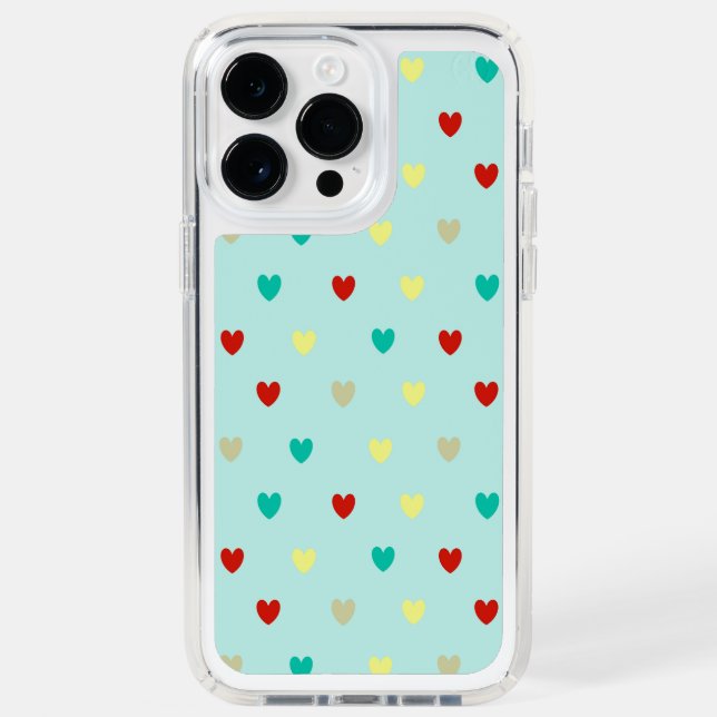 Tiny polka hearts on seafoam green  speck iPhone case (Front)