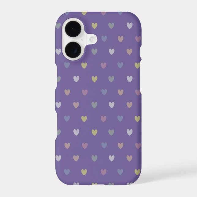 Tiny polka hearts on Ultra Violet Purple Case-Mate iPhone Case (Back)