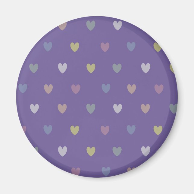 Tiny polka hearts on Ultra Violet Purple Magnet (Front)