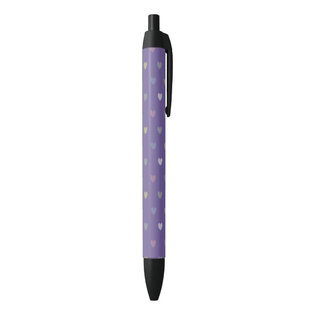 Tiny polka hearts on Ultra Violet Purple Pen (Bottom (Vertical))