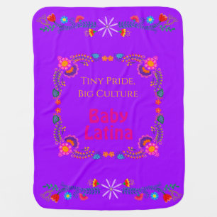 Tiny Pride, Big Culture Baby Latino Floral Purple Blanket