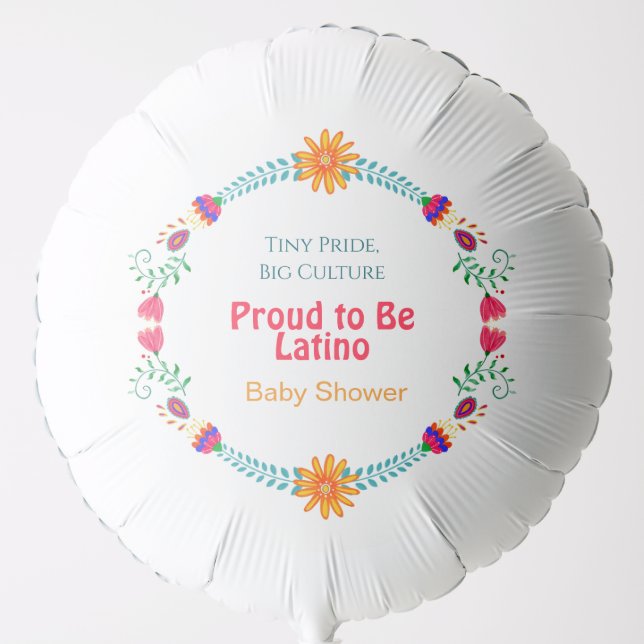 Tiny Pride, Big Culture – Proud to Be Latino Baby  Balloon (Front)