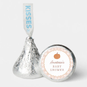 Tiny Pumpkin Fall Neutral Gingham Baby Shower Hershey®'s Kisses®