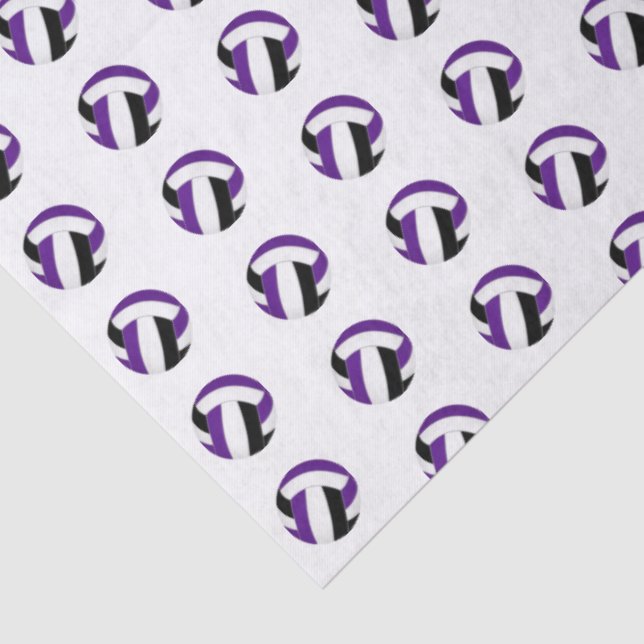 tiny purple black volleyballs pattern tissue paper (Detail)