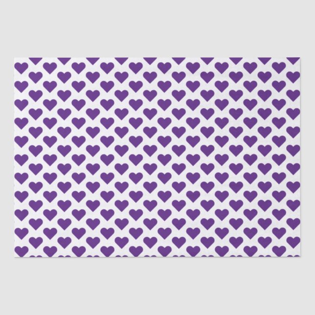Tiny Purple Hearts Pattern Tissue Paper (Front)